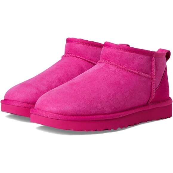 UGG Women's Dark Peony​ Rounded Toe Sheepskin Lining Classic Ultra Mini Boot - Picture 7 of 7